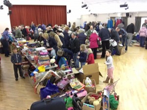 Jumble sale in full swing.